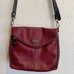 Chala Burgundy Crossbody Purse with Black Strap